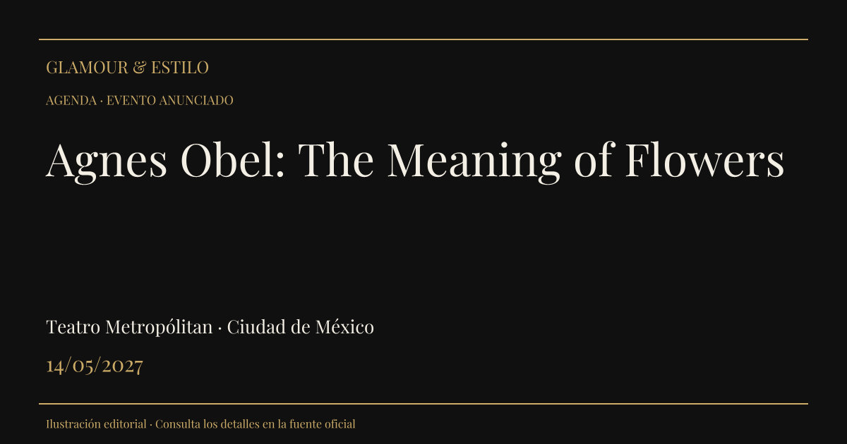Portada editorial: Agnes Obel: The Meaning of Flowers
