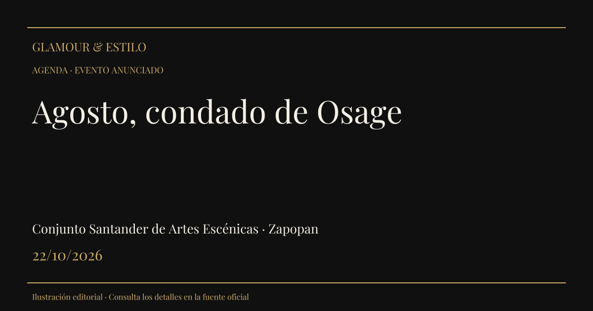 Portada editorial: Agosto, condado de Osage