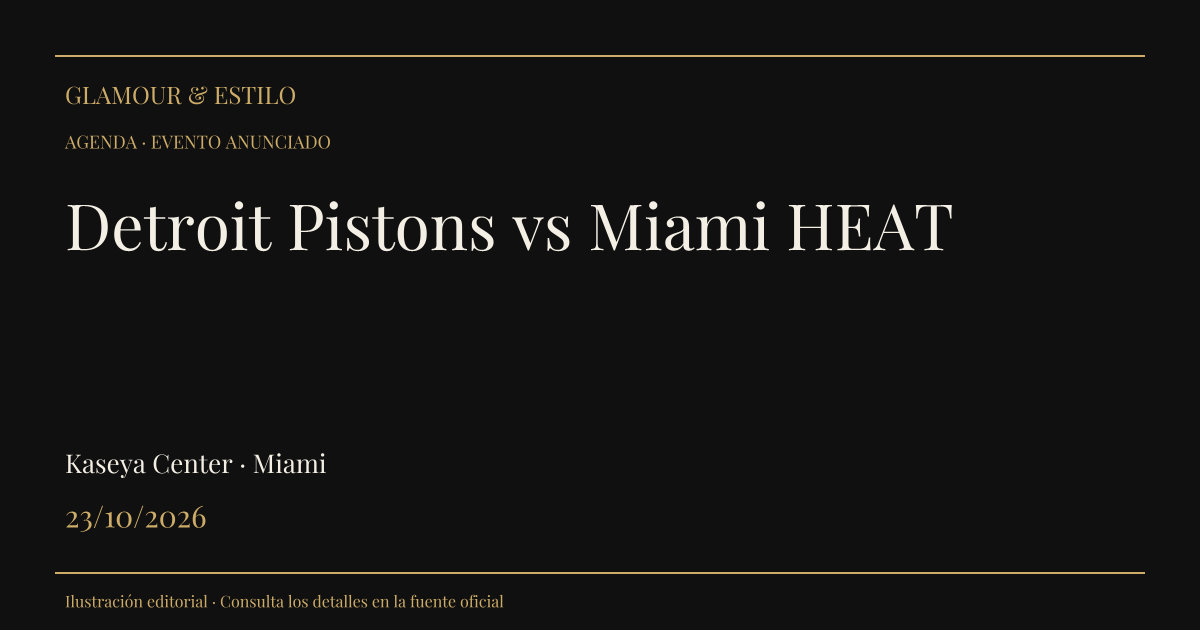 Portada editorial: Detroit Pistons vs Miami HEAT
