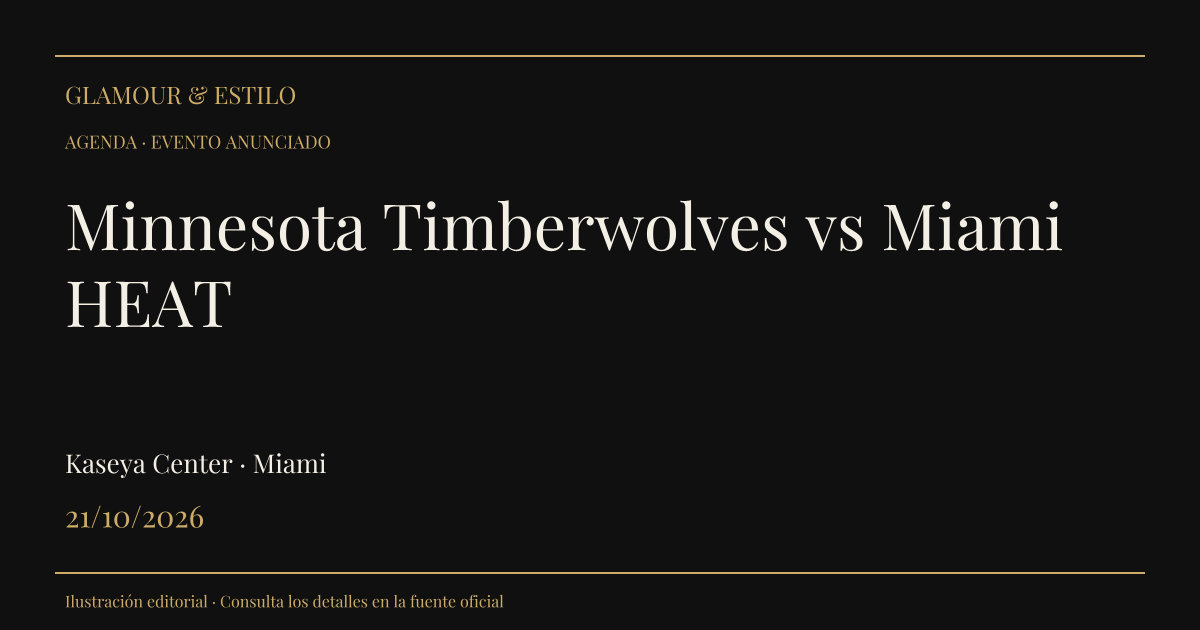 Portada editorial: Minnesota Timberwolves vs Miami HEAT